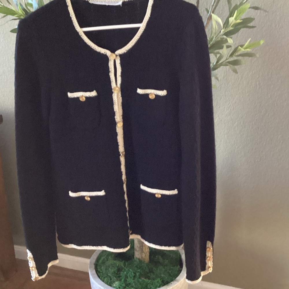 Trina Turk Wool Classic “Chanel style” Cardigan